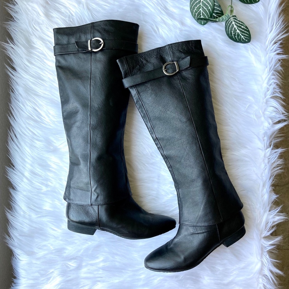 Chinese Laundry Boots Black Riding Heeled 6.5
